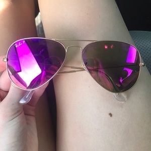 Pink Mirrored Polarized Ray-Bans